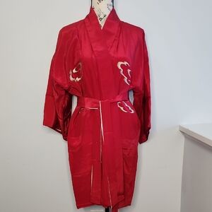Japanese Women's Red Silk Robe